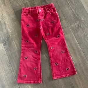 Ralph Lauren Corduroy Red Embroidered Pants Size 6X